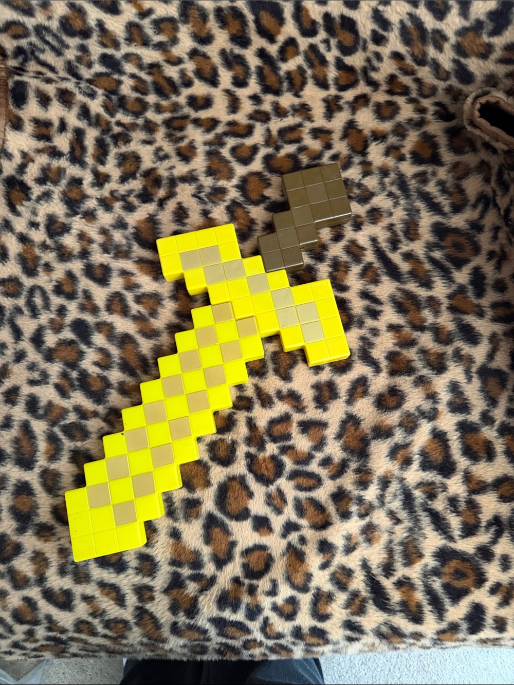 Yellow Pixel Sword Toy for Kids - Action Figure Accessory